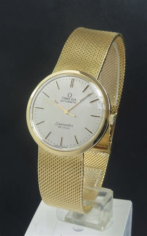 omega mens watch gold|solid 18k gold watch men's.